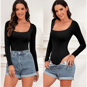 Black Long Sleeve Bodysuit XL new